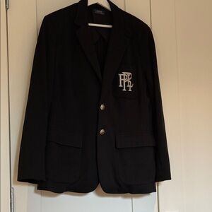 Ralph Lauren Black Blazer with Embroidered Logo